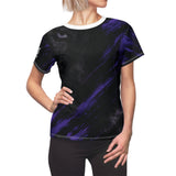 Women's Cut & Sew Tee | PRPLTIGR Stripes Marble AOP Gamer Shirt