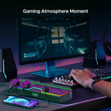 4000J Gaming Power Strip Surge Protector - 20W PD USB-C Fast Charge, 6 Wide-Spaced Outlets, RGB Lighting, 6ft Cord